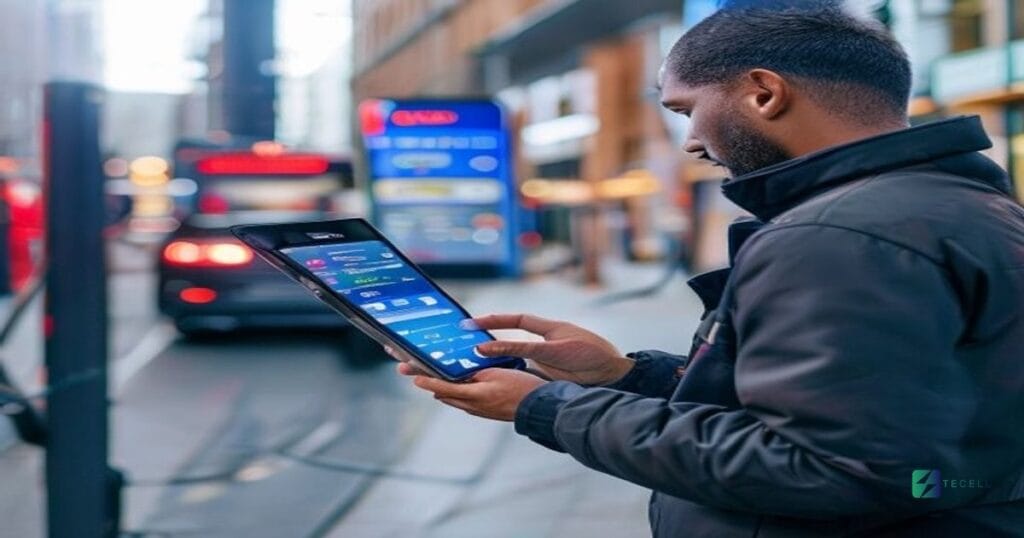 Can Tecell's CMS support custom authentication methods for fleet charging?