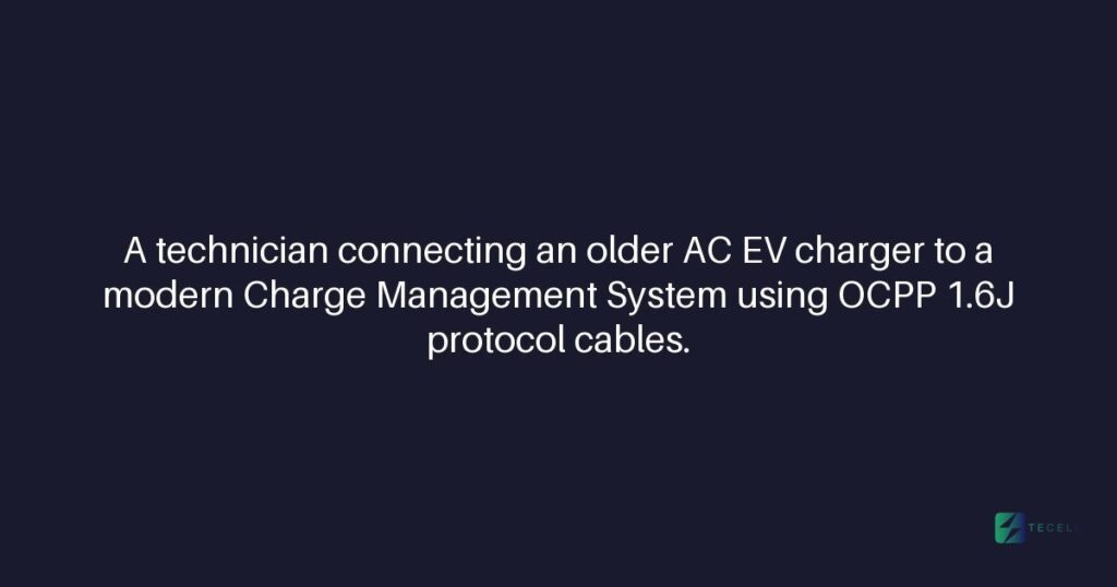 Can Tecell's CMS integrate with legacy AC chargers using OCPP 1.6J?