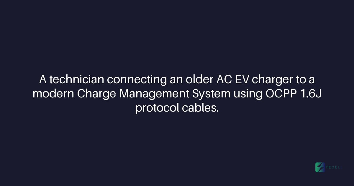 Can Tecell's CMS integrate with legacy AC chargers using OCPP 1.6J?