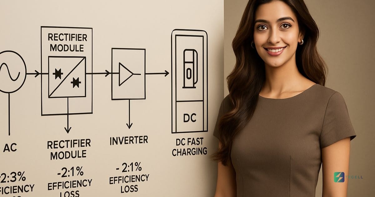 Real-Time Power Conversion Efficiency in DC Fast Charging