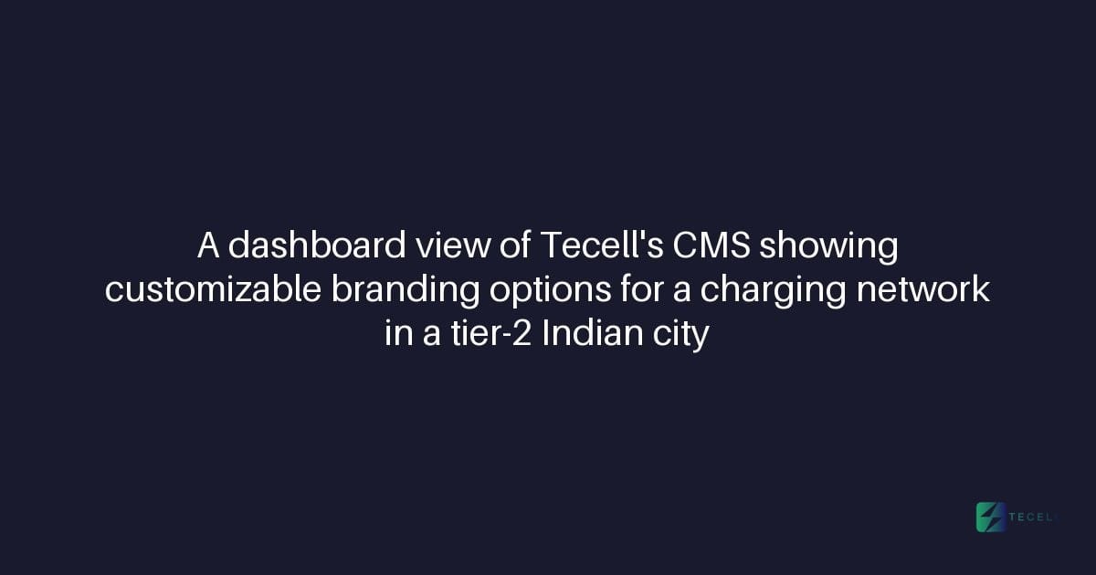 Does Tecell's CMS support white-labeling for charging networks in tier-2 cities?