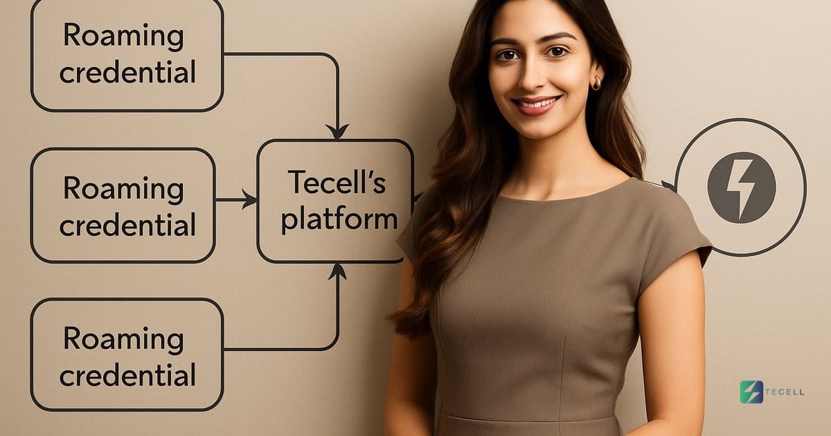 How Tecell manages charging sessions with multiple roaming credentials